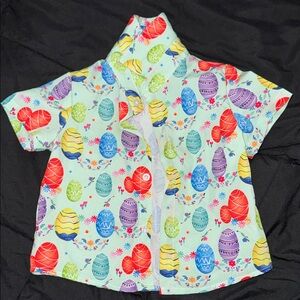 SHEIN Colorful Easter Egg Button Down Shirt
